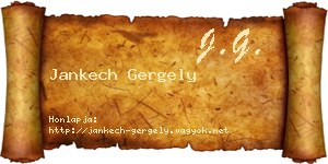 Jankech Gergely névjegykártya